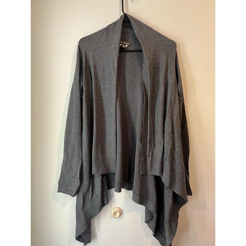 Tommy Bahama Open Front Cardigan Waterfall Asymmetrical Gray‎ Size Medium